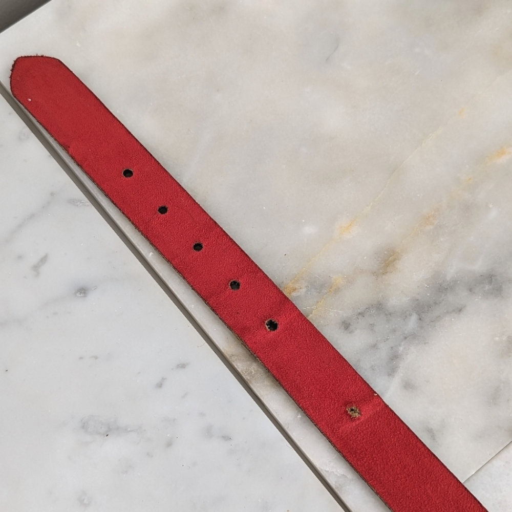 Vintage Red Belt - 34 inches - Picture 3 of 4